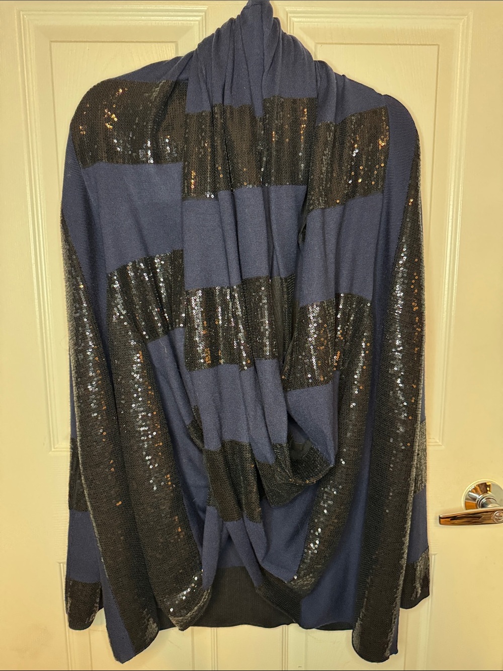 Alice + Olivia navy, black sequined cardigan